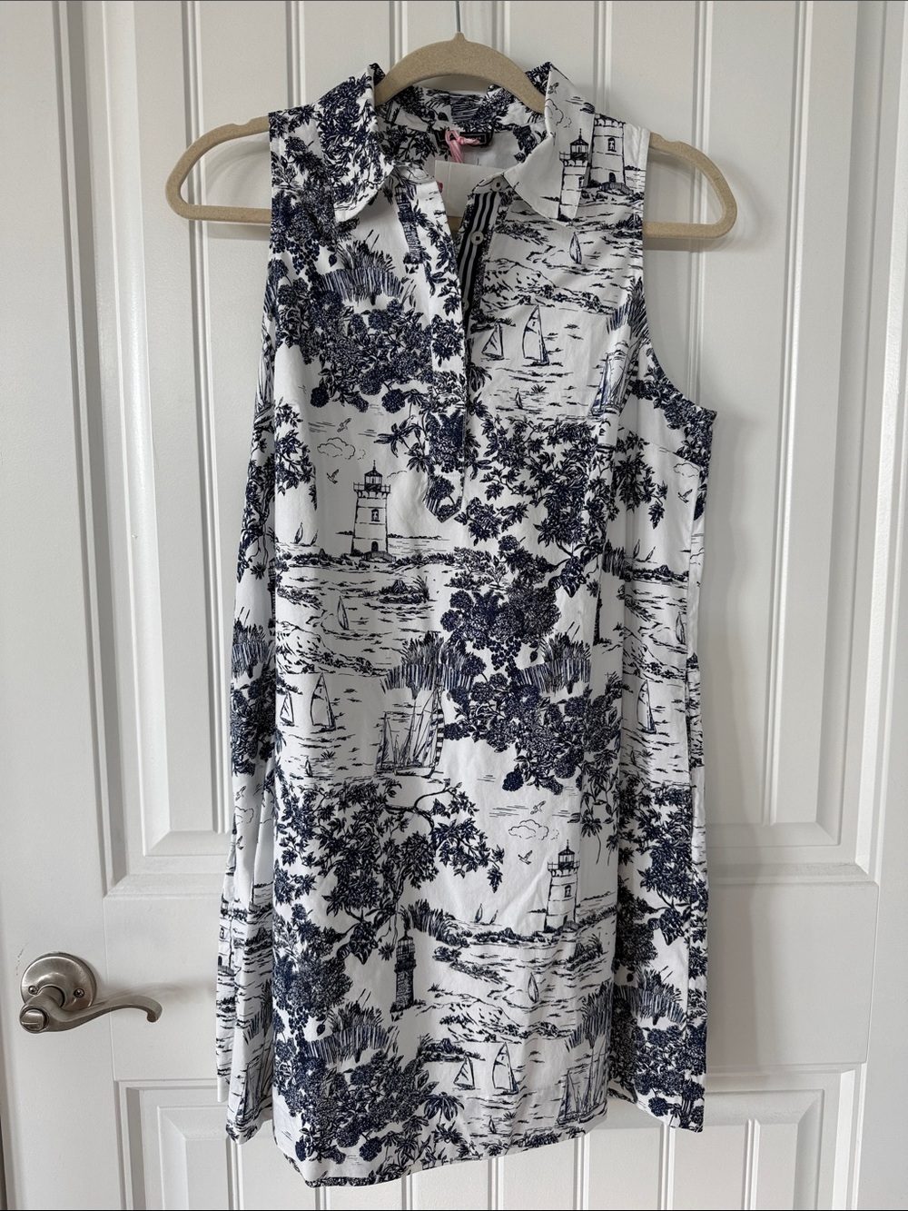 Vineyard Vines Sleeveless White Navy Vineyard Toile Dress New with tags Small